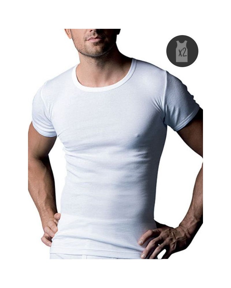 Lot de 2 T-shirts col rond en coton Abanderado