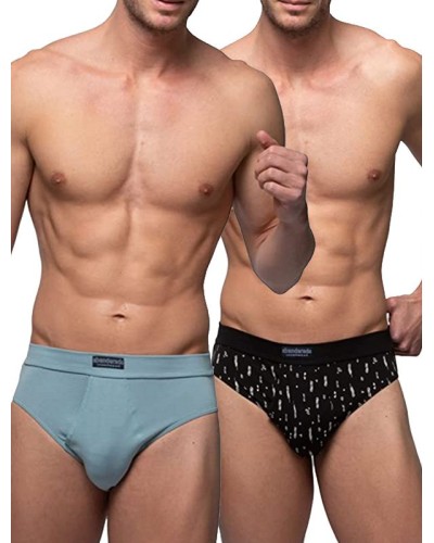 Slips homme en coton ouverts x2
