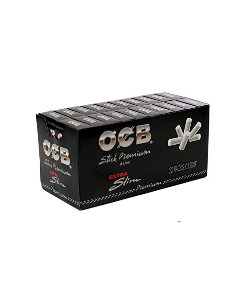 OCB stick premium, filtres extra fins 5,7 mm, 20 packs X 120, blanc