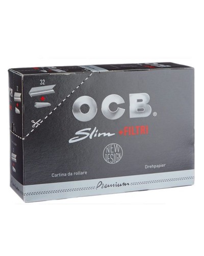 OCB 15448 Long Black Paper Plus Tips, 32 paquets
