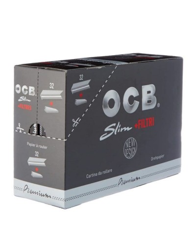 OCB 15448 Long Black Paper Plus Tips, 32 paquets