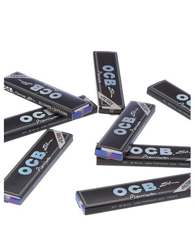 OCB 15448 Long Black Paper Plus Tips, 32 paquets