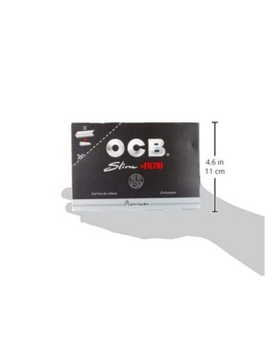 OCB 15448 Long Black Paper Plus Tips, 32 paquets