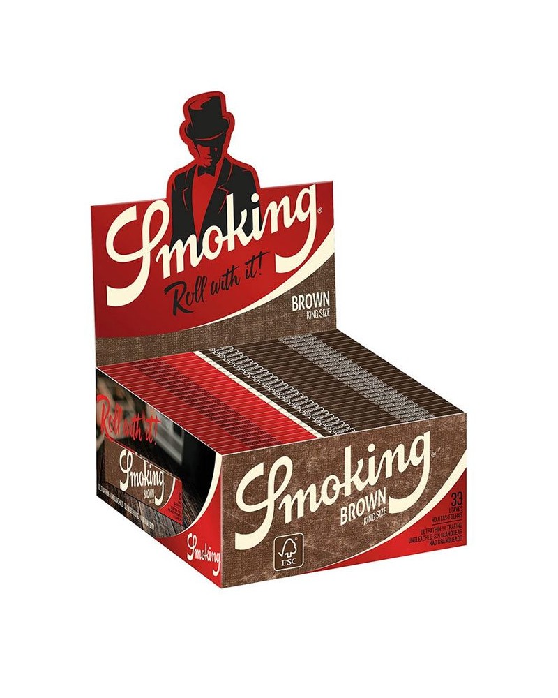 SMOKING Pack 50 Livrets de 33 feuilles king size (1650 feuilles), marron