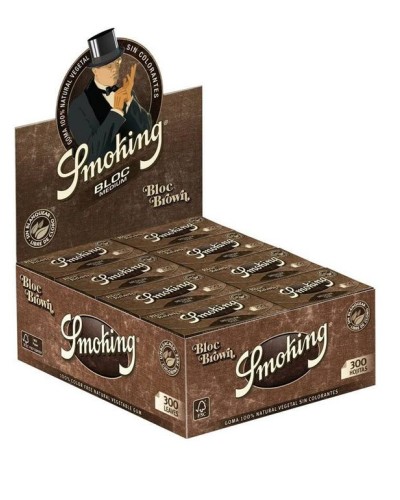 BLOC DE PAPIER MARRON SMOKING. EXPOSANT 40 CARNETS DE 300 FEUILLES