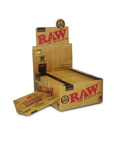 RAW Raw King Brown Tone Slim Feuilles à Rouler (Boîte de 50), Tissu Marron