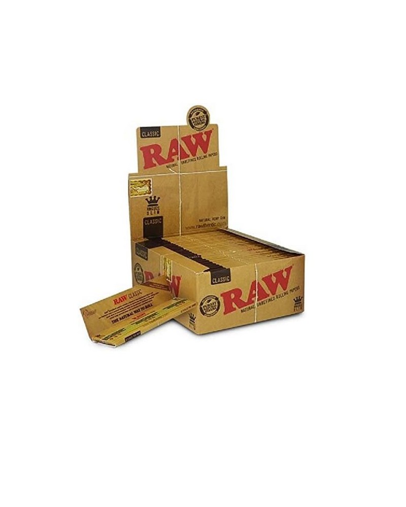 RAW Raw King Brown Tone Slim Feuilles à Rouler (Boîte de 50), Tissu Marron