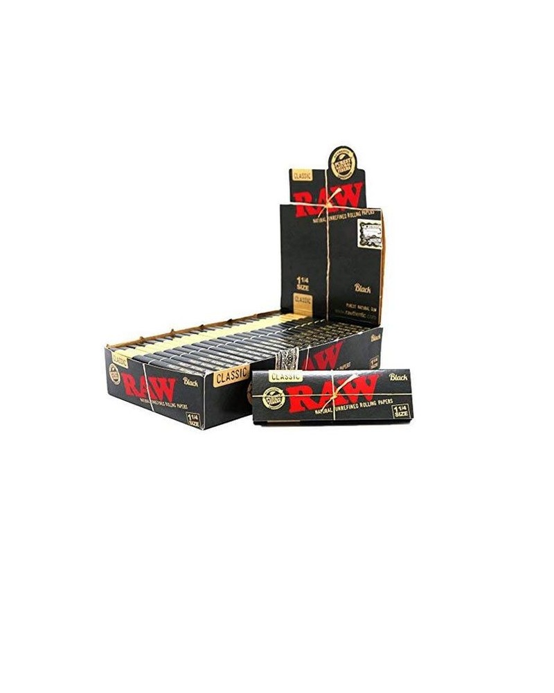 Raw 1 1/4 Taille Classique Ultra Mince 79mm Feuilles à Rouler (24 Paquets)