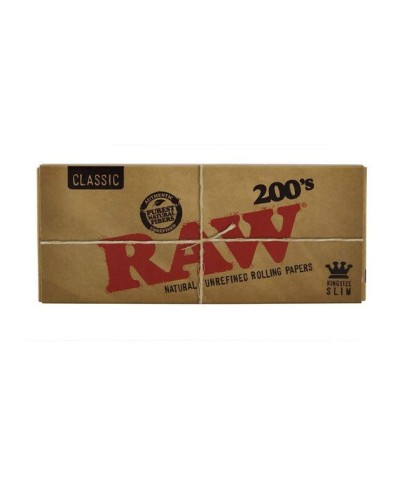 RAW 200's Classic Papier à rouler, 200 feuilles par livret, 1 boîte, 40 pièces