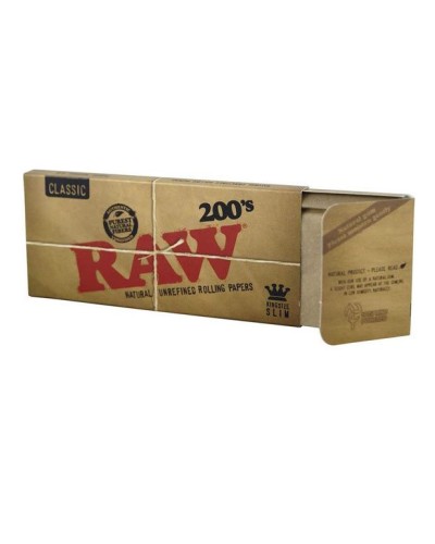 RAW 200's Classic Papier à rouler, 200 feuilles par livret, 1 boîte, 40 pièces