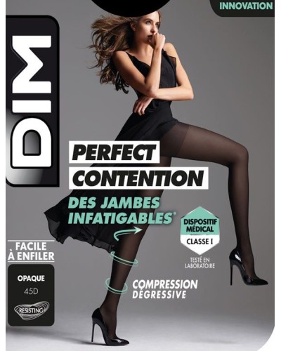 Collant de compression Tireless Legs - noir opaque pour femme DIM 45D