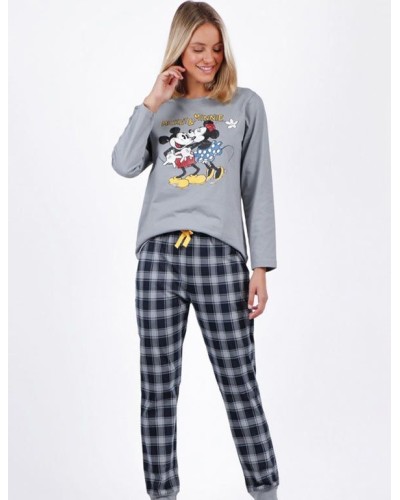 Pyjama à Manches Longues Mickey Gris pour Femme de DISNEY