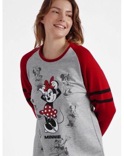 Pyjama Manches Longues Mickey Femme Gris