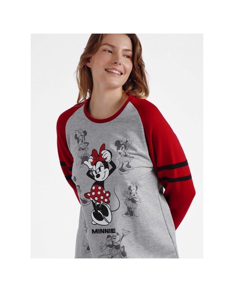 Pyjama Manches Longues Mickey Femme Gris