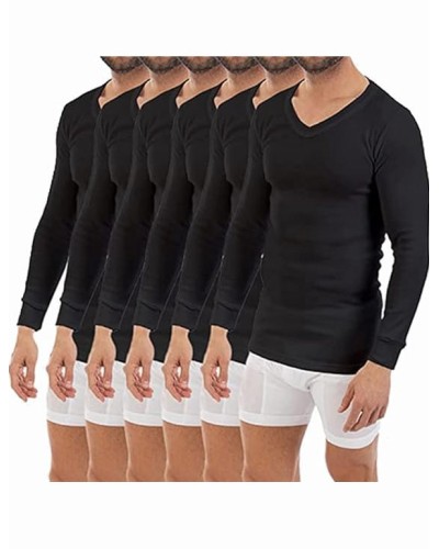 T-shirts Homme M/L Doublées "V" x6