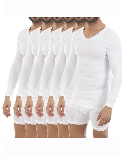 T-shirts Homme M/L Doublées "V" x6
