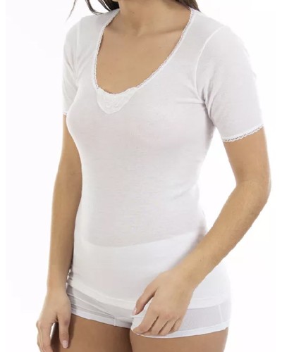 Lot x3 T-shirts Femme M/C Chauds Brodé