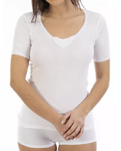 Lot x3 T-shirts Femme M/C Chauds Brodé