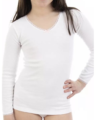 Lot x3 Tee-shirts filles M/L Pelucheux "V"