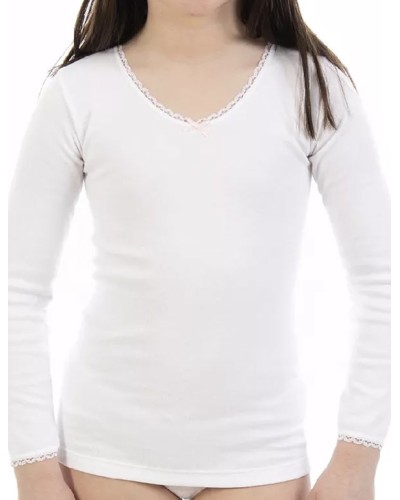 Lot x3 Tee-shirts filles M/L Pelucheux "V"