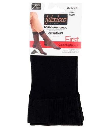 Pack 2 chaussettes Filodoro moyennes F115871 20 deniers