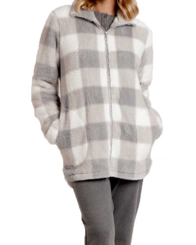 Robe de Chambre Femme Vichy Gris | ADMAS
