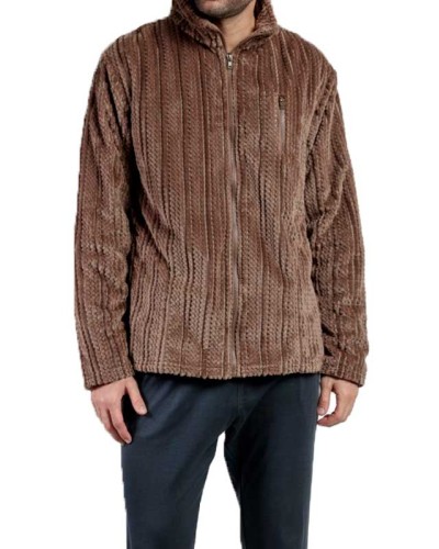 Robe de Chambre Homme Polaire Cinnamon Camel ou Bleu Marine | Admas