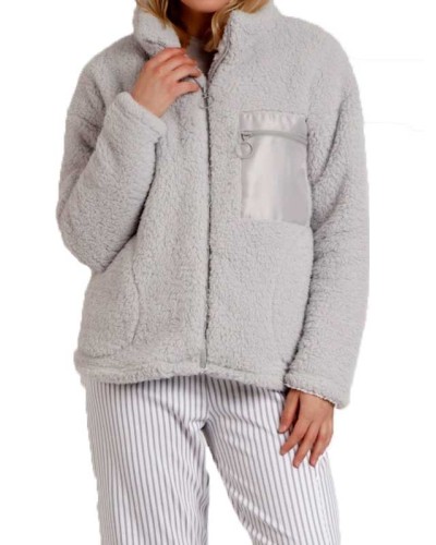 Peignoir Femme Polaire Doux Gris Perle ou Beige | ADMAS Hiver