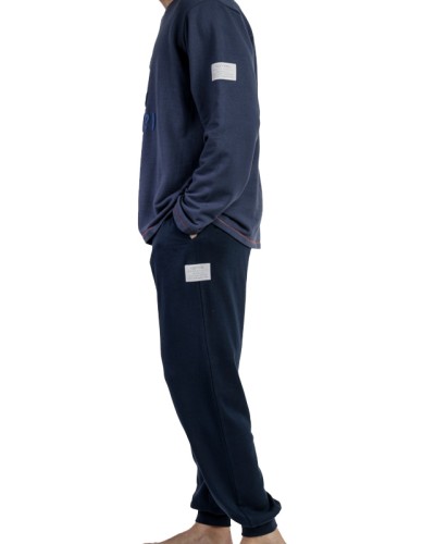 Pijama Hombre NEW PLAN Azul Marino de Felpa by ADMAS