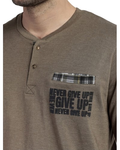 Pyjama Homme Manches Longues "Never Give Up" by ADMAS