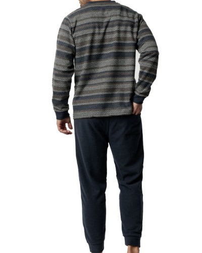 Pyjama Homme Bleu Marine Rayé - Admas