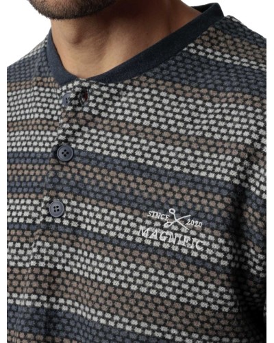 Pyjama Homme Bleu Marine Rayé - Admas