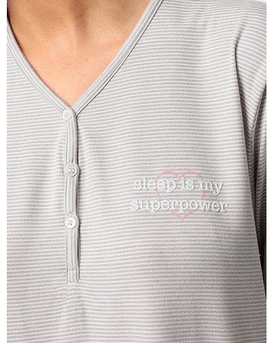Chemise de Nuit Femme Gris Sleep Is My Superpower - Admas