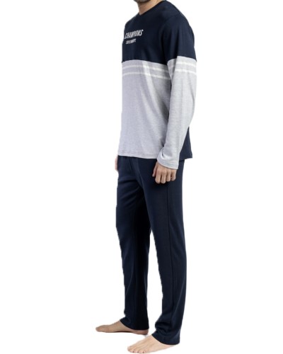 Pyjama Homme Stay At Home Champions Bleu Marine - Admas