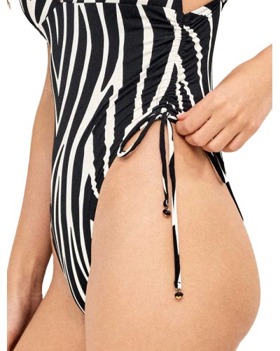 Maillot de Bain Zèbre Décolleté Profond - Gisela