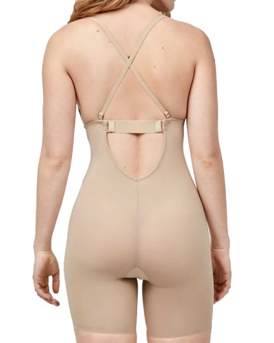 Body gainant beige nude sans armatures et shorty intégré - Gisela