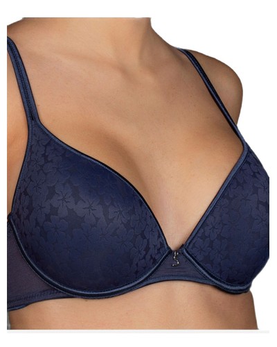 Soutien-gorge rembourré à armatures REBECA, motif jacquard floral, bonnet B - Selene