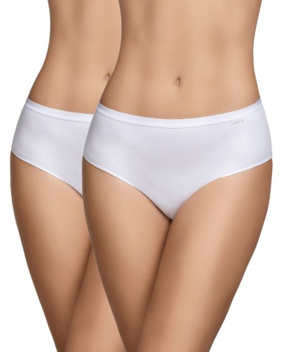 Lot de 2 culottes en coton doux, modèle 401 taille mi-haute - Selene