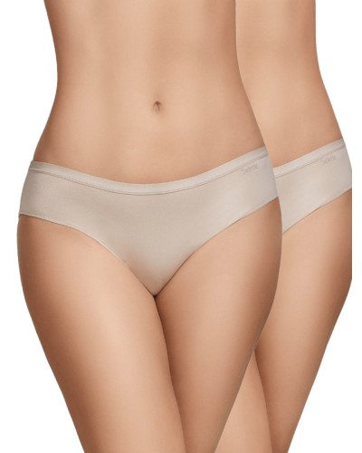 Lot de 2 culottes bikini 400 taille basse en coton doux - Selene