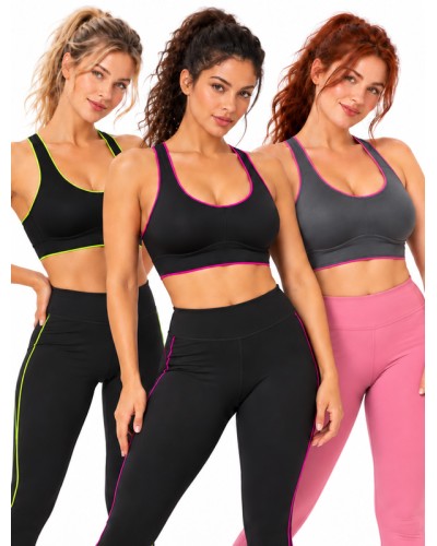 Soutien-gorge de sport sans armatures GINA double couche, bonnet C - Selene
