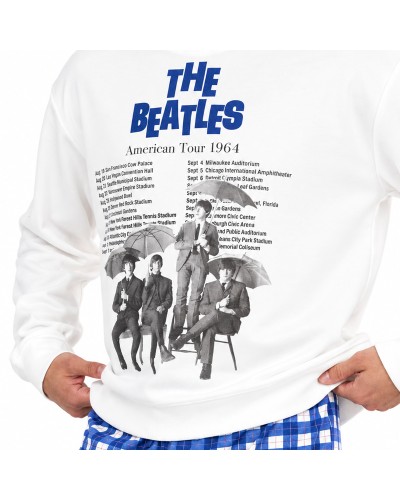 Pyjama homme Beatles en coton avec pantalon à carreaux - GISELA