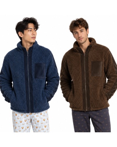 Veste d’Intérieur Homme ADMAS Ski Club | Polaire Sherpa Chaude avec Zip