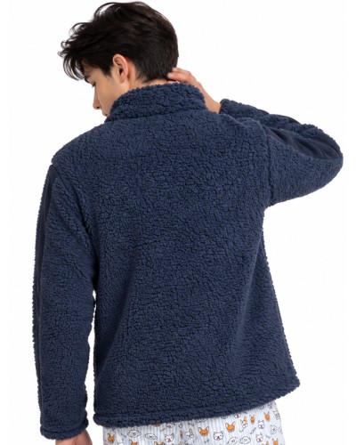 Veste d’Intérieur Homme ADMAS Ski Club | Polaire Sherpa Chaude avec Zip