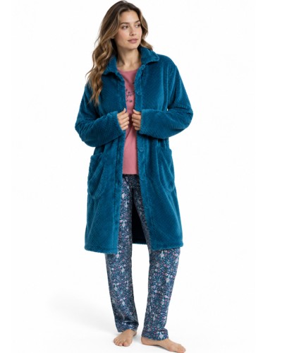Robe de Chambre Femme ADMAS Garden Get Inspired | Polaire Douce Coloris Océan
