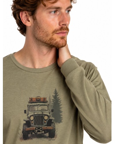 Pyjama Homme ADMAS Camp Car Long en Coton Kaki