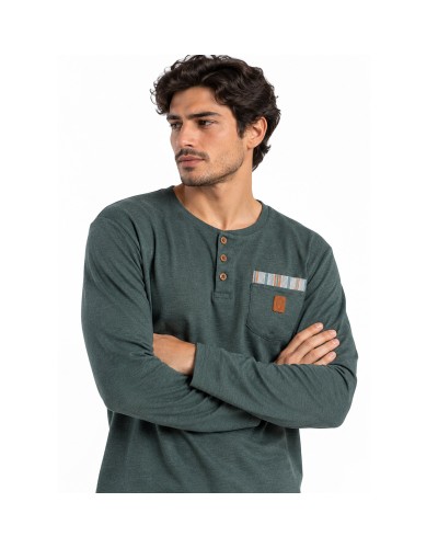 Pyjama Homme ADMAS Classic Caribou Vert Long en Coton