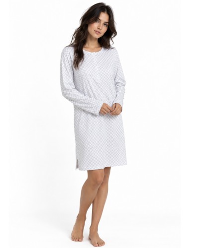 Débardeur femme gris à fleurs 100% coton couleur perle - ADMAS