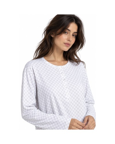 Débardeur femme gris à fleurs 100% coton couleur perle - ADMAS