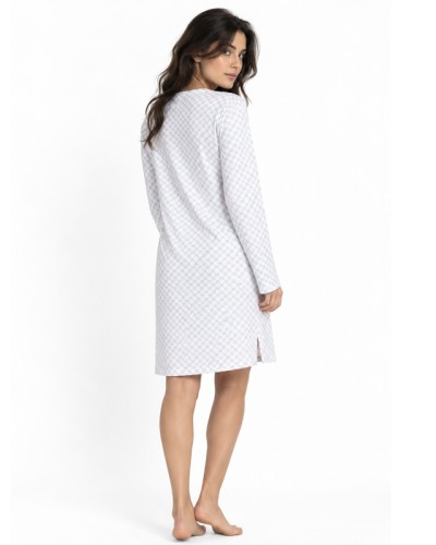 Débardeur femme gris à fleurs 100% coton couleur perle - ADMAS