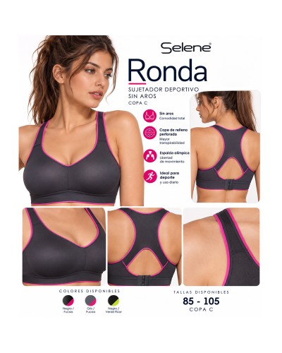 Soutien-gorge de sport RONDA sans armatures avec coques rembourrées respirantes, bonnet C – Selene